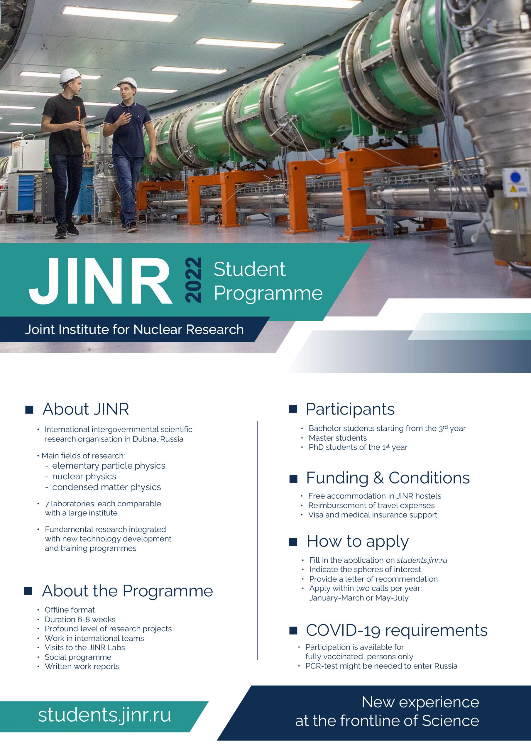 Microsoft PowerPoint - JINR Student Programme poster 2022